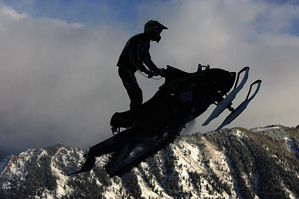snowmobile snowmobile on mountain