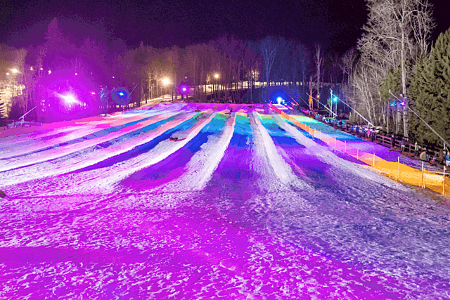 Night Tubing With Colored Lights & Music Returns in Western New York for Winter Fun