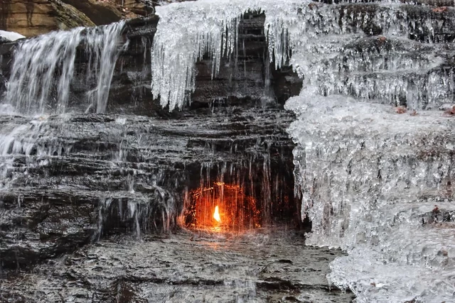 Even Mother Nature Can't Stop the Mysterious Eternal Flame in Western New York