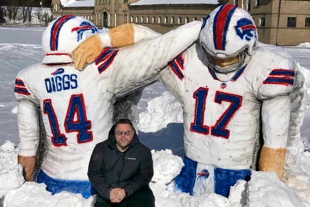 Fan Honors Bills With Snow Sculpture As Beautiful As Buffalo's Season