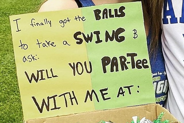 Golfing Teen Gets Balls to Ask His Girlfriend to Par-Tee at Prom in Creative Promposal