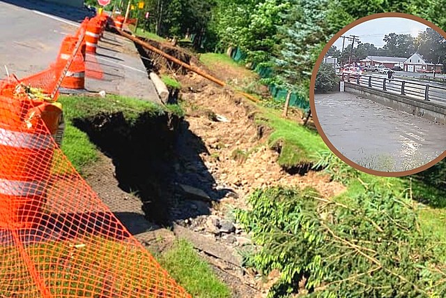 Devastating Photos of Massive Sinkhole, Flooded Roads, Homes and Businesses