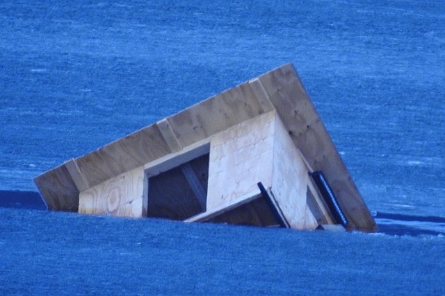 Anyone Missing an Ice Fishing Shanty? There's One in CNY Sinking Away