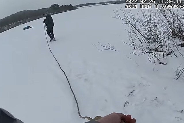 Ice Fisherman Lucky to Be Alive After Men Work Together in Heroic Rescue