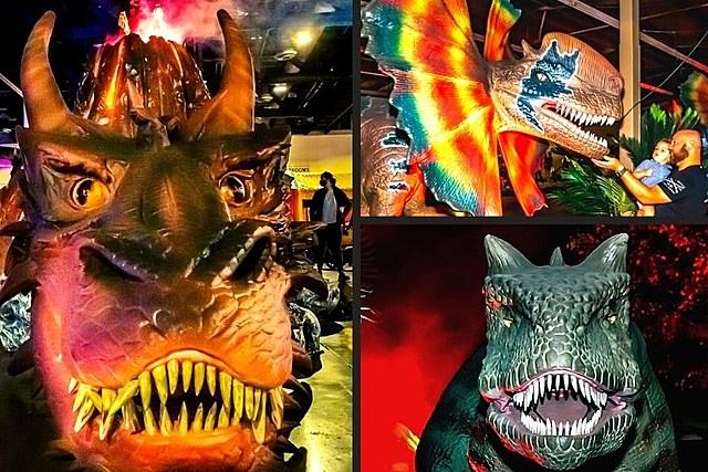 Life Like 60 Foot Dinosaurs & Dragons Invading Syracuse Fairgrounds
